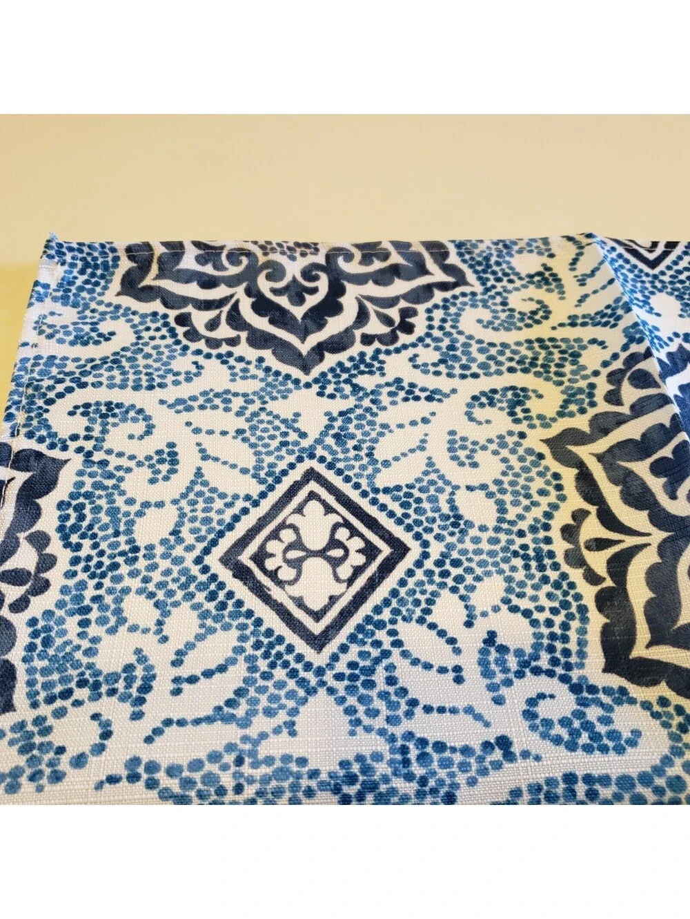 Waverly Napkins Blue White Batik Style Boho Polyester 18x18 Mandala QTY 8